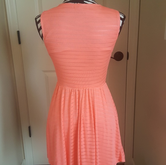 Forever 21 Coral Pleated Mini Dress - Picture 3 of 5
